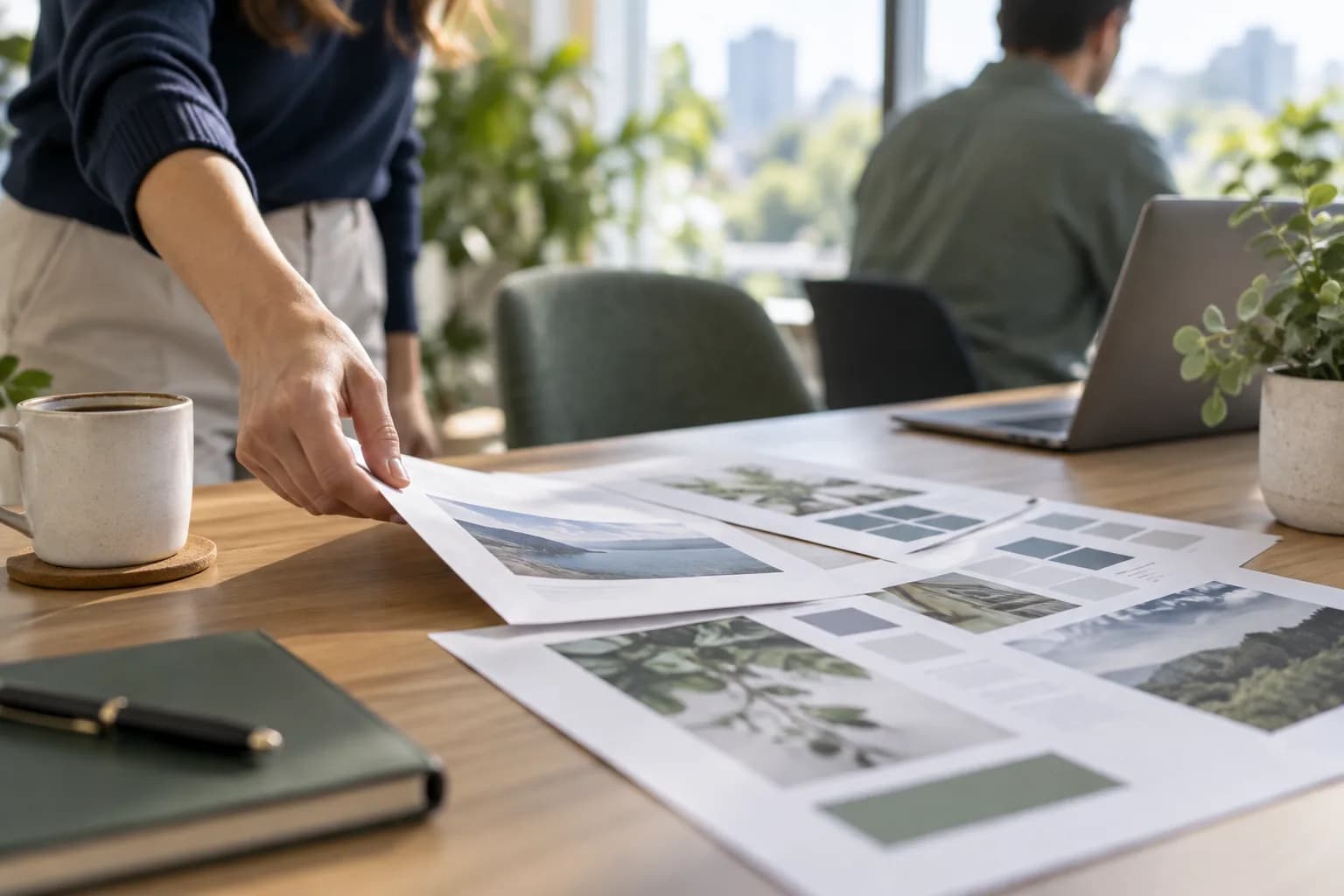 Printed one-page documents fanned out on a clean desk