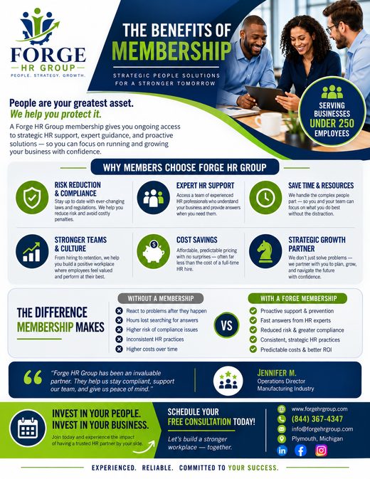 The Benefits of Membership &mdash; Forge HR Group flyer